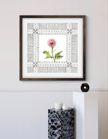 Chrysanthemum Floral Art Print - Modern Botanical Decor - ZenS Art