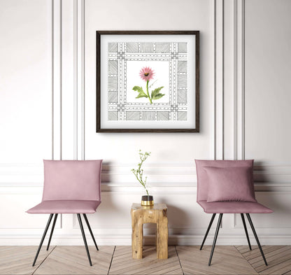 Chrysanthemum Floral Art Print - Modern Botanical Decor - ZenS Art