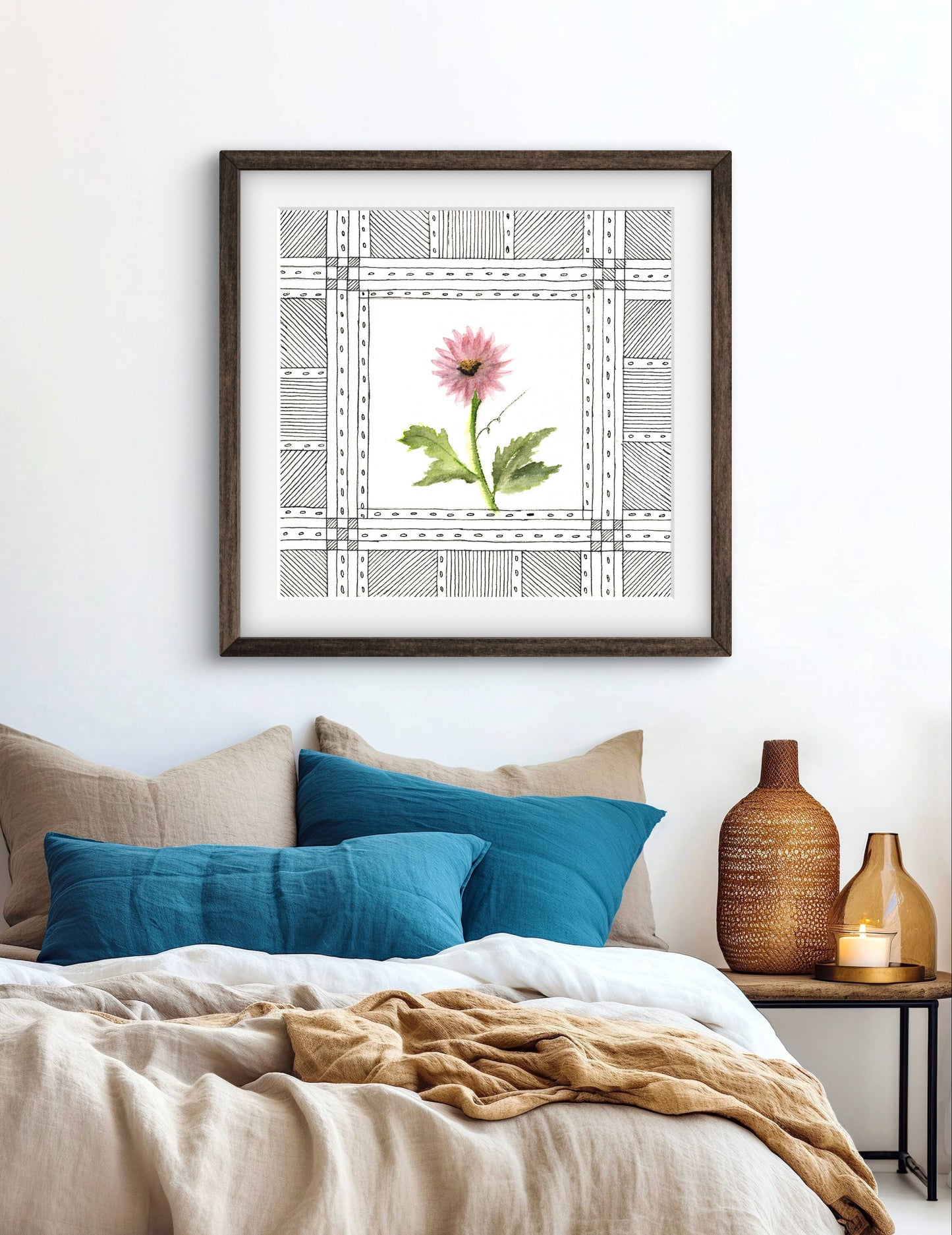 Chrysanthemum Floral Art Print - Modern Botanical Decor - ZenS Art