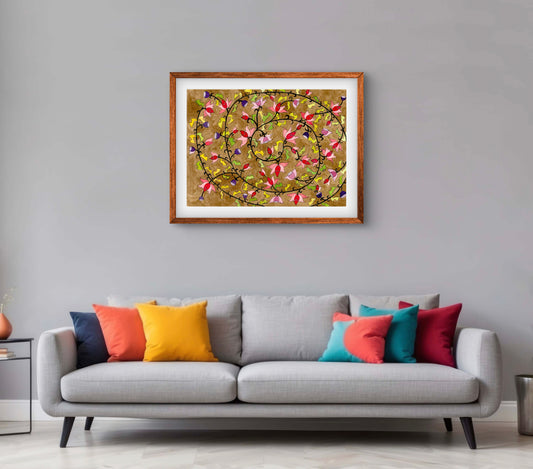 Lotus Flower Art Print - Traditional Floral Artwork | ZenS Art