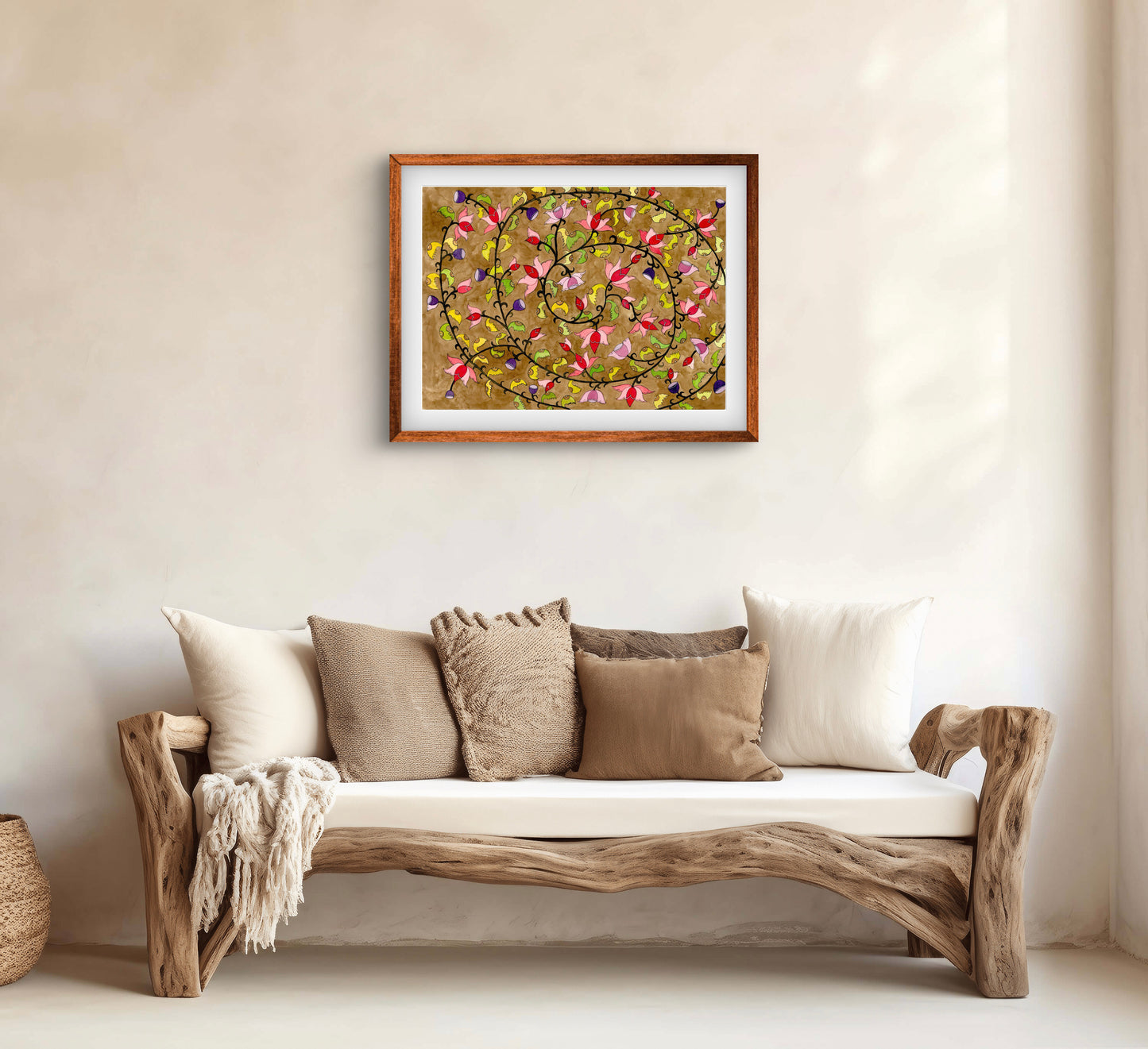 Lotus Flower Art Print - Traditional Floral Artwork | ZenS Art