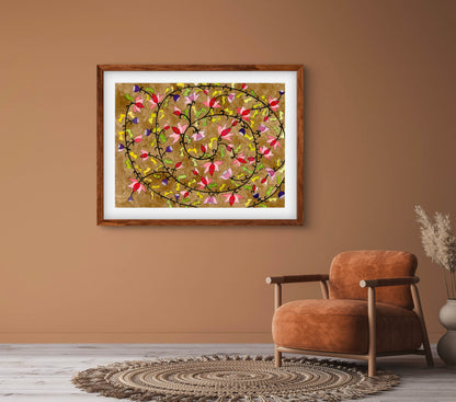 Lotus Flower Art Print - Traditional Floral Artwork | ZenS Art
