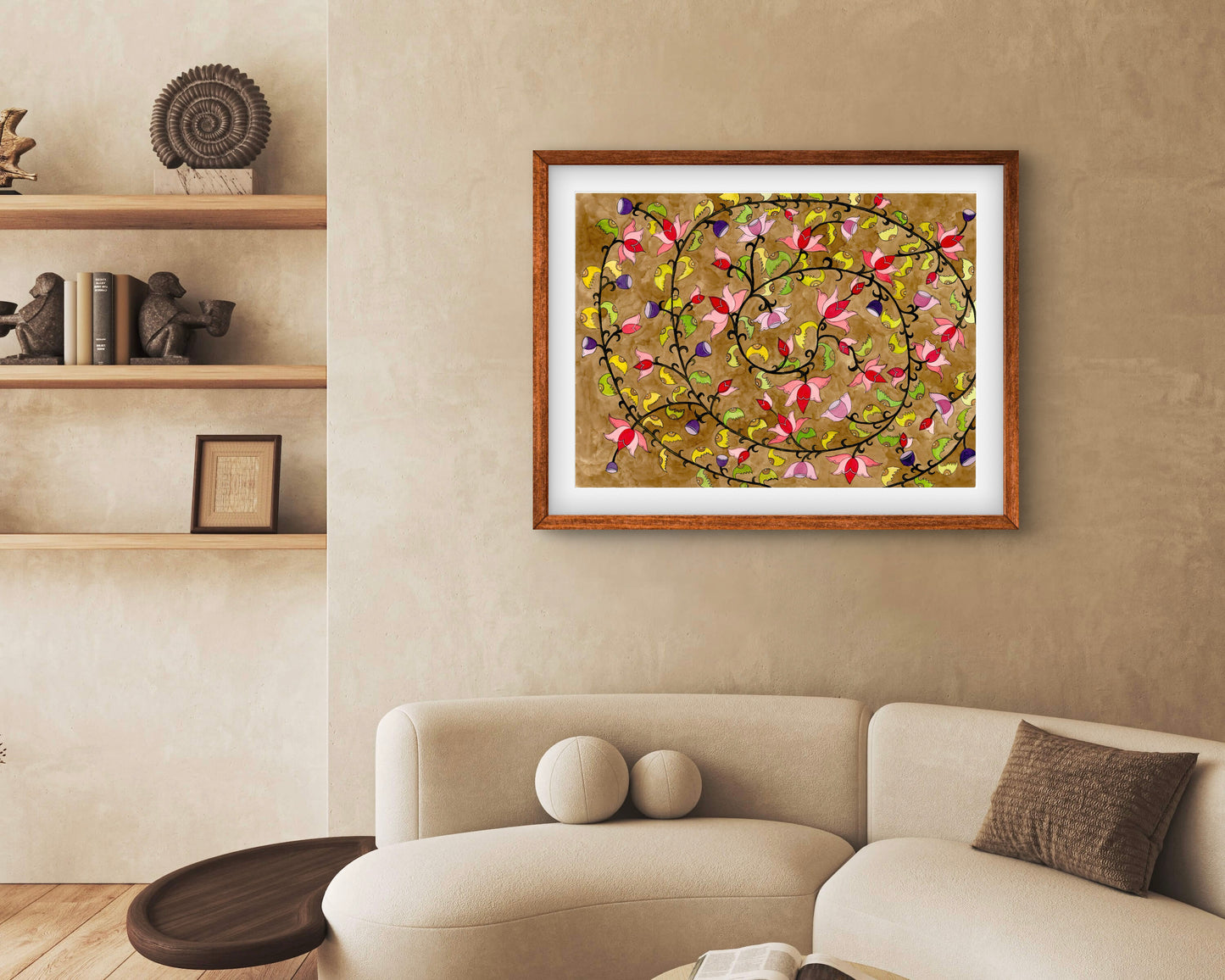 Lotus Flower Art Print - Traditional Floral Artwork | ZenS Art