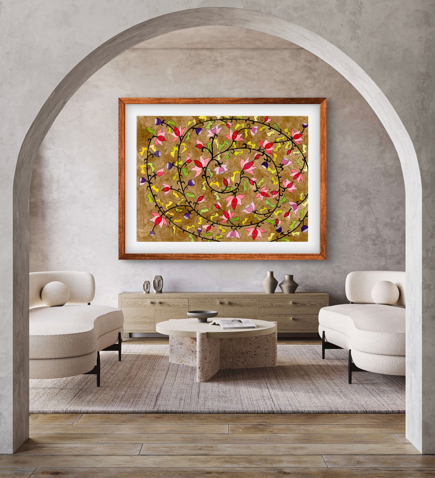 Lotus Flower Art Print - Traditional Floral Artwork | ZenS Art