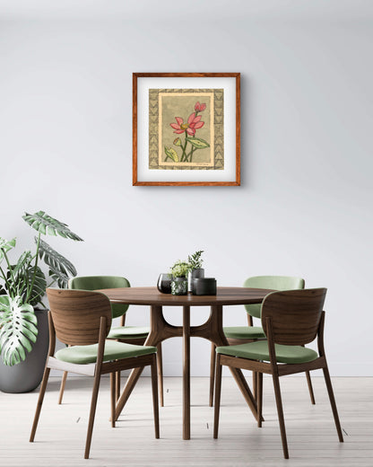 "Madhubani Floral Art - Traditional Indian Folk Motif Print | ZenS Art"