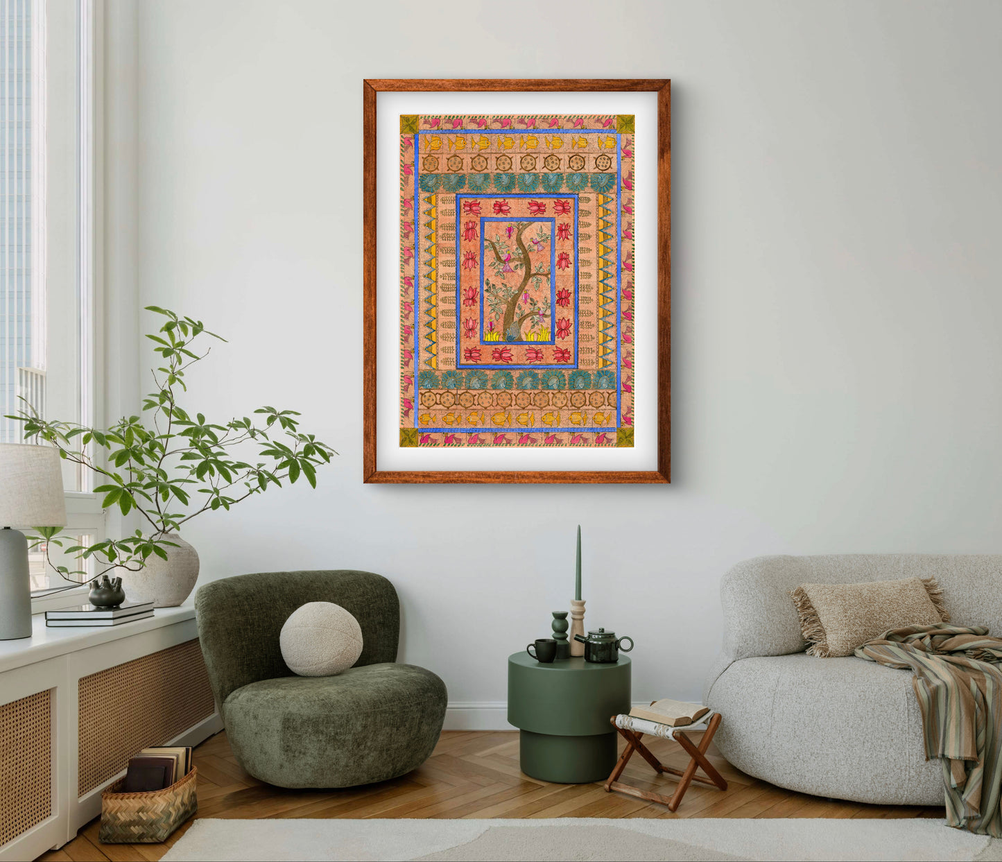 "Madhubani Godna Art - Traditional Indian Folk Artwork Print | ZenS Art"