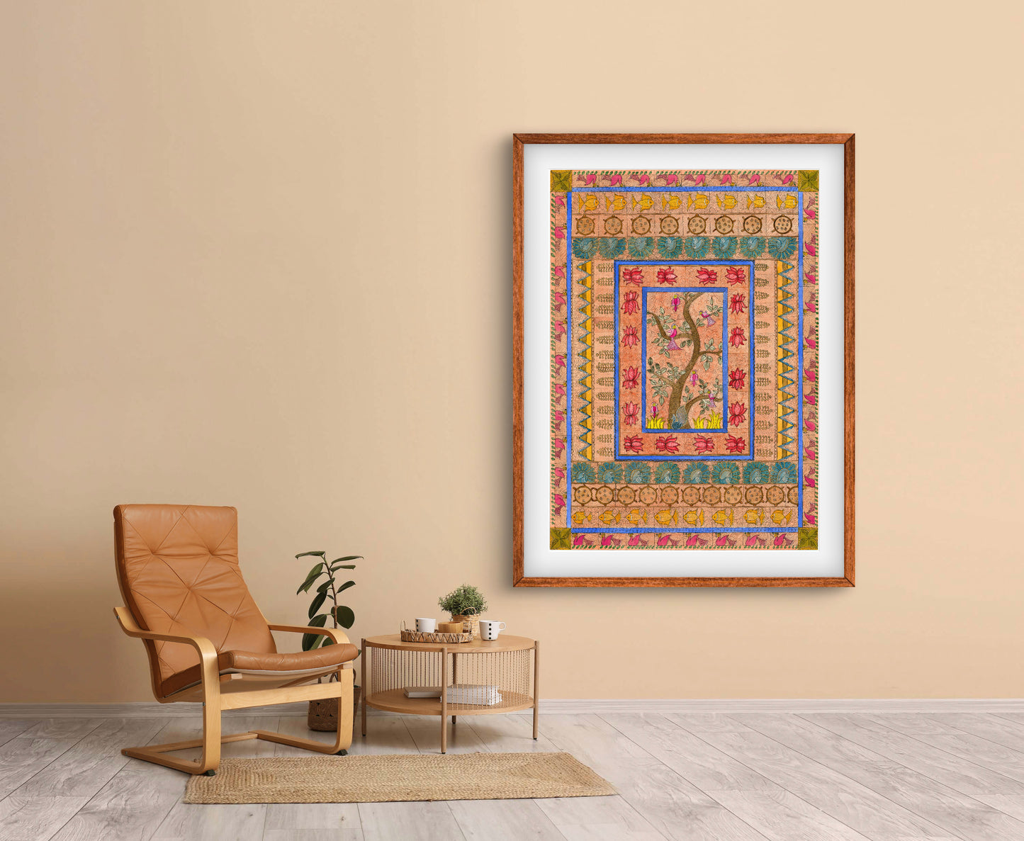 "Madhubani Godna Art - Traditional Indian Folk Artwork Print | ZenS Art"