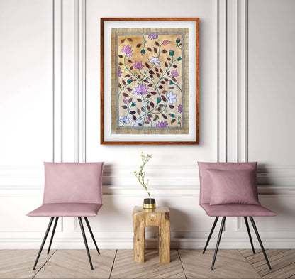 "Madhubani Floral Art - Traditional Indian Folk Motif Print | ZenS Art"