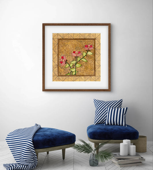 "Madhubani Motif Artwork - Traditional Indian Folk Art Print | ZenS Art"