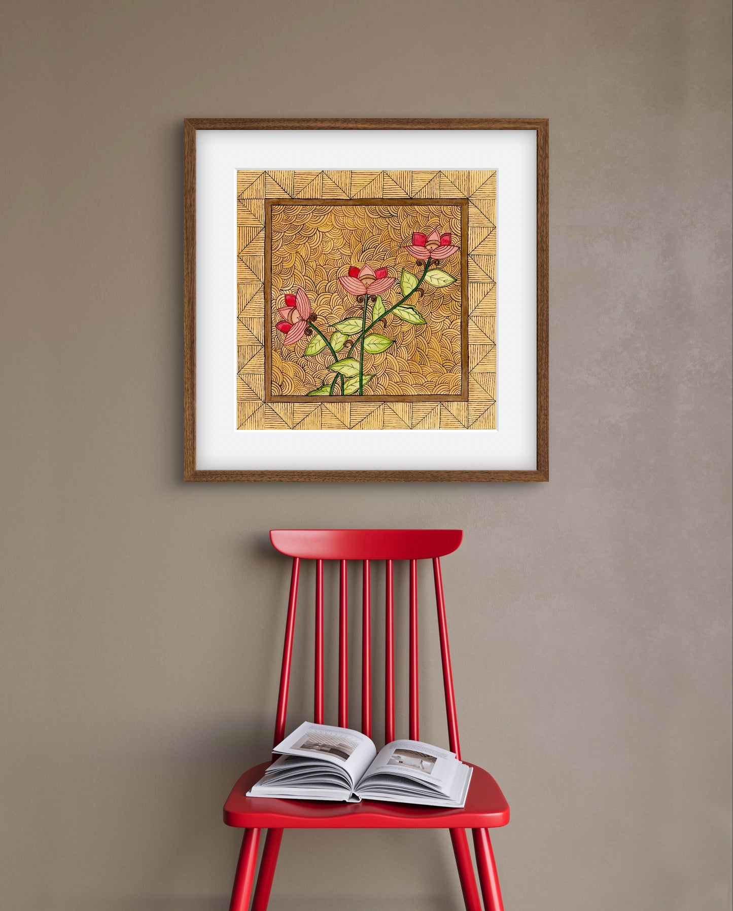 "Madhubani Motif Artwork - Traditional Indian Folk Art Print | ZenS Art"