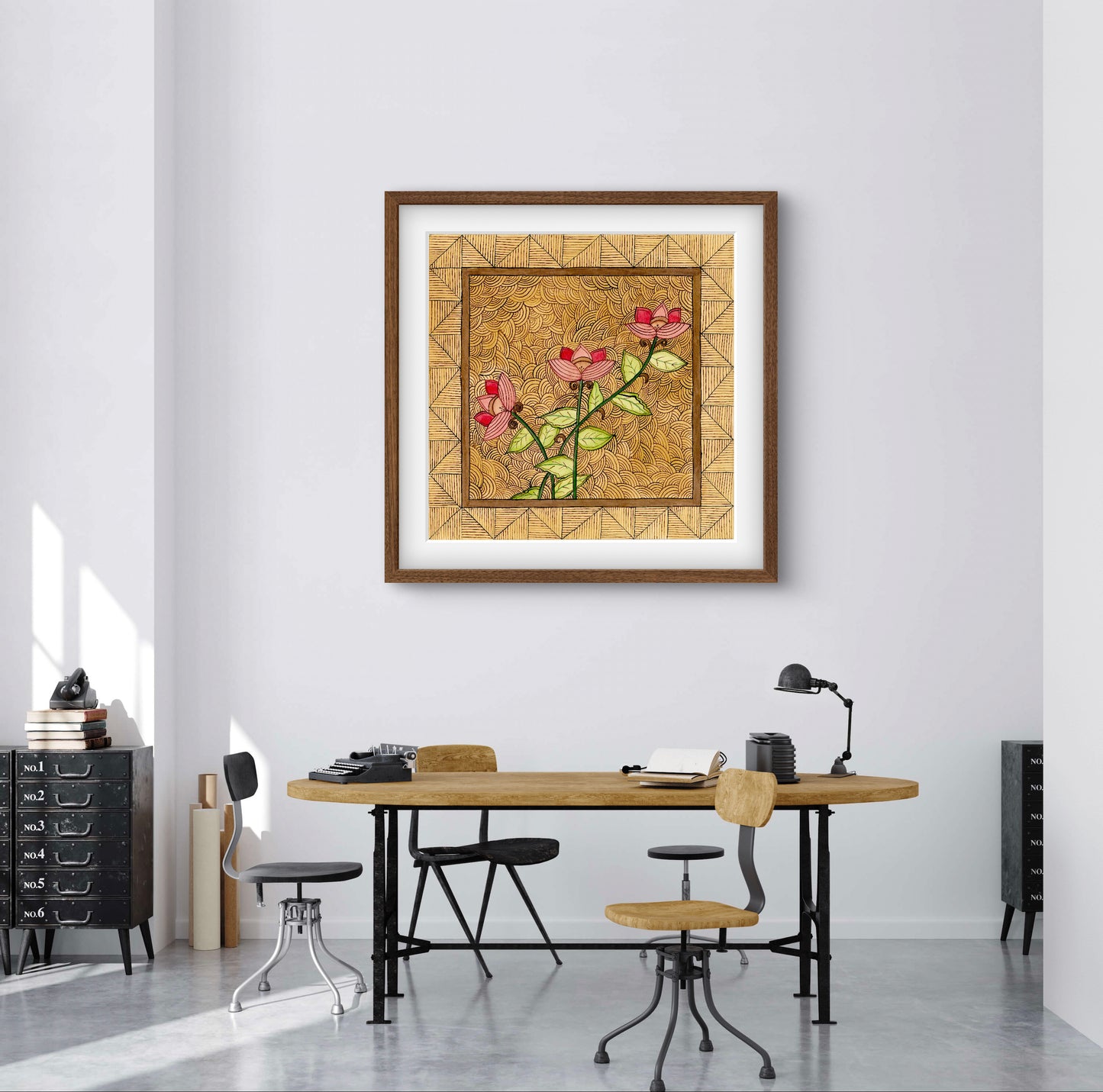 "Madhubani Motif Artwork - Traditional Indian Folk Art Print | ZenS Art"