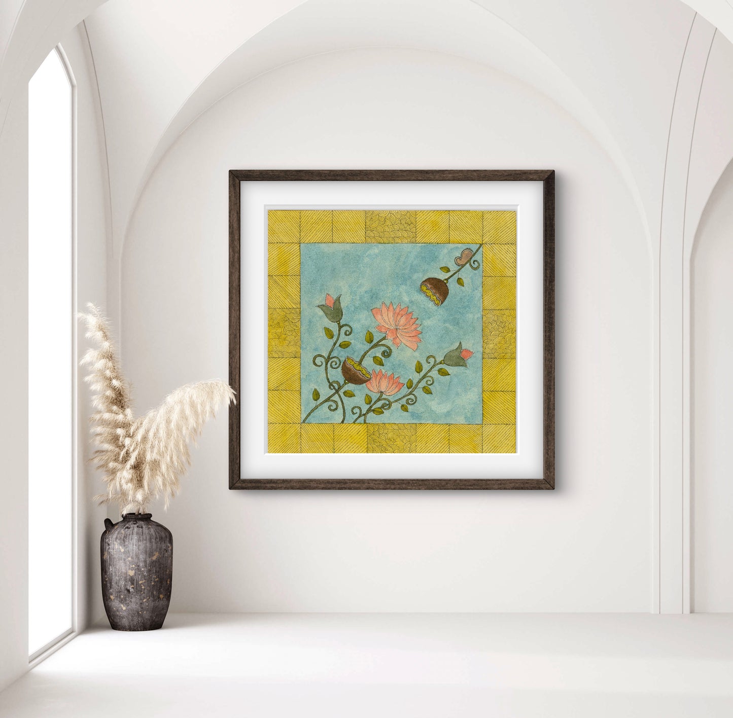 "Madhubani Vintage Art - Traditional Indian Folk Motif Print I | ZenS Art"