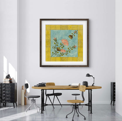 "Madhubani Vintage Art - Traditional Indian Folk Motif Print I | ZenS Art"