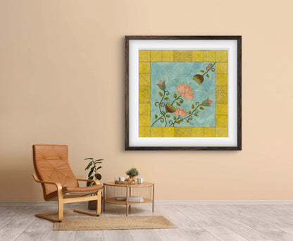 "Madhubani Vintage Art - Traditional Indian Folk Motif Print I | ZenS Art"