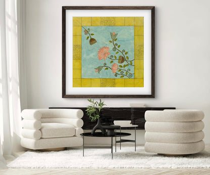 "Madhubani Vintage Art - Traditional Indian Folk Motif Print II | ZenS Art"