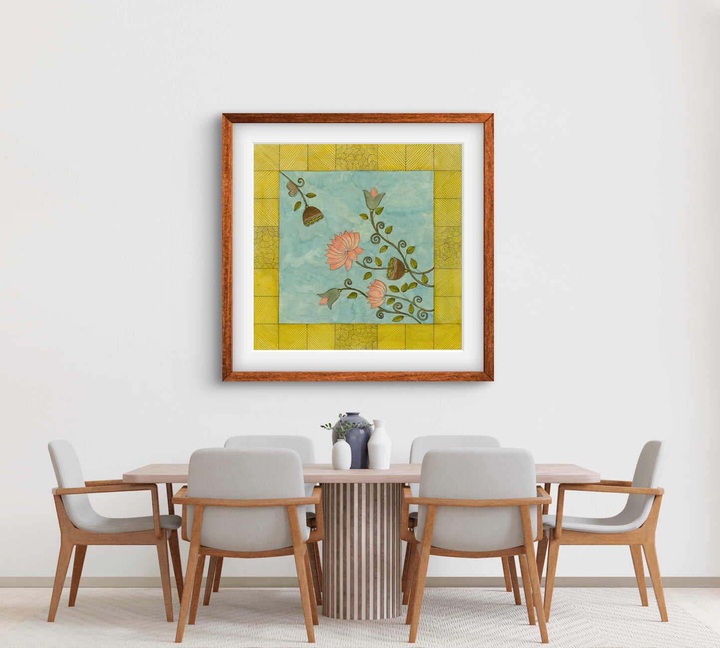 "Madhubani Vintage Art - Traditional Indian Folk Motif Print II | ZenS Art"