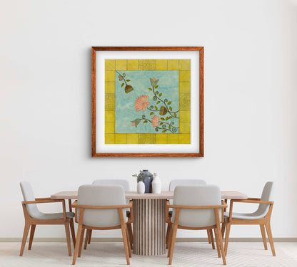 "Madhubani Vintage Art - Traditional Indian Folk Motif Print II | ZenS Art"