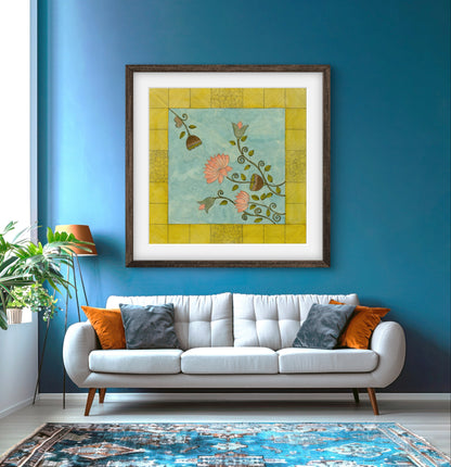 "Madhubani Vintage Art - Traditional Indian Folk Motif Print II | ZenS Art"