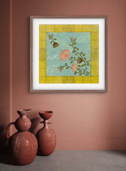 "Madhubani Vintage Art - Traditional Indian Folk Motif Print II | ZenS Art"