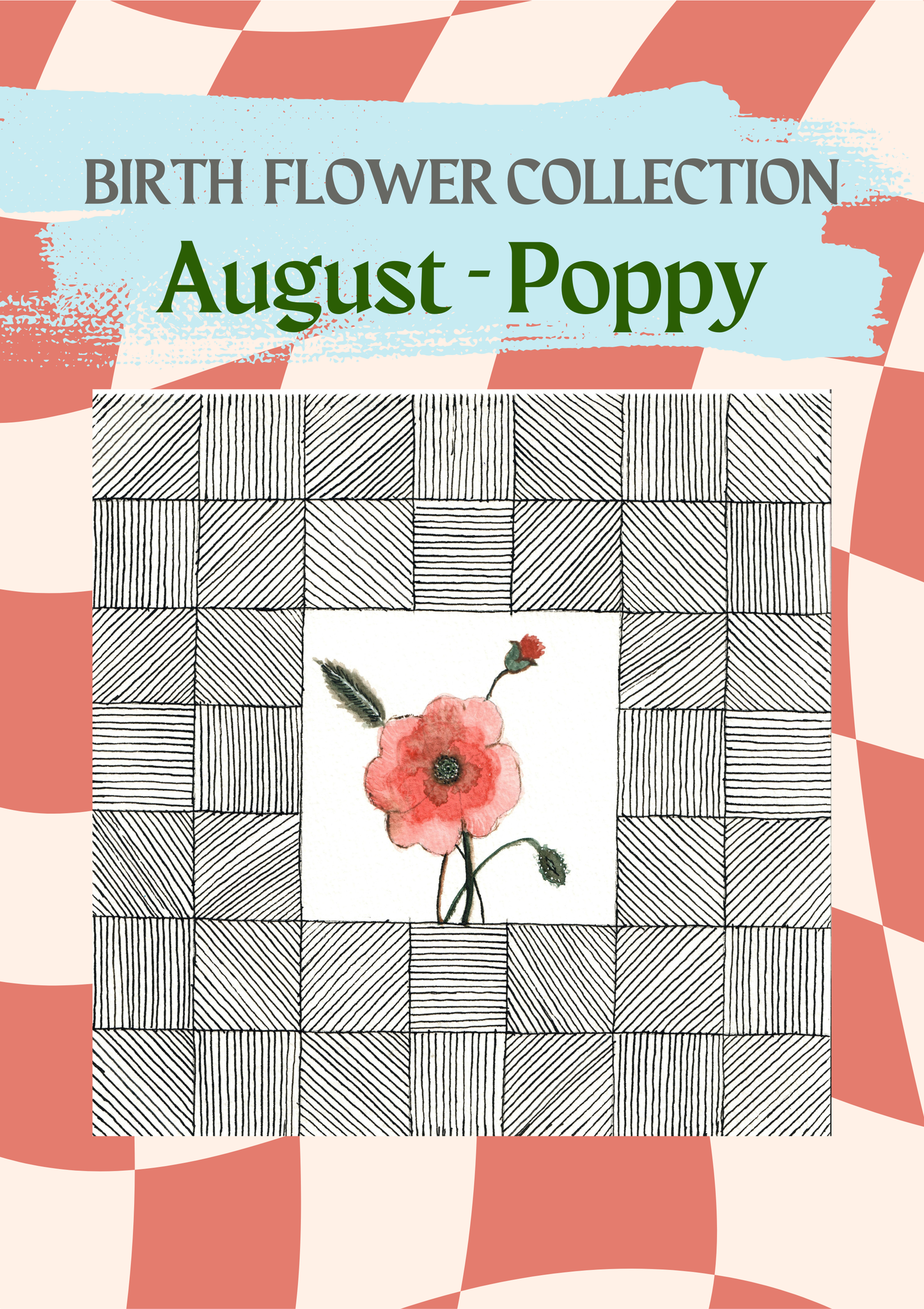 August Poppy Birth Flower Printital product
