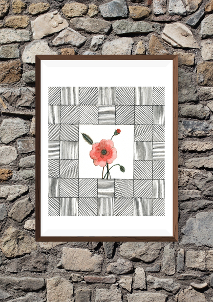 August Poppy Birth Flower Printital product