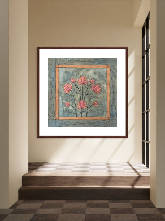 "Madhubani Motif Artwork - Vintage Indian Folk Art Print I | ZenS Art"