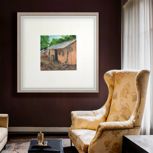 "Indian Village I Miniature Art Print - Traditional Folk Painting - ZenS Art"