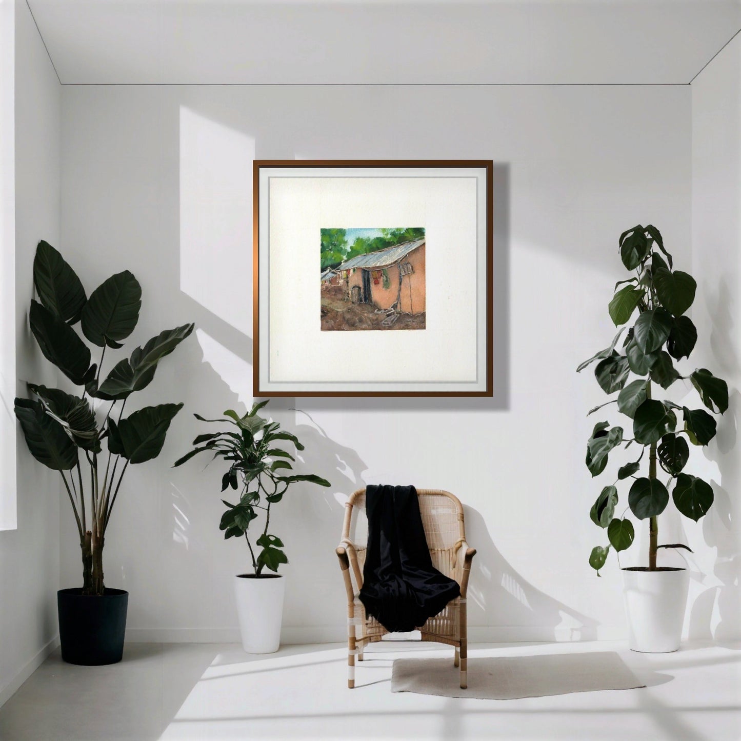 "Indian Village I Miniature Art Print - Traditional Folk Painting - ZenS Art"