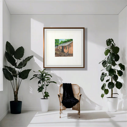 "Indian Village I Miniature Art Print - Traditional Folk Painting - ZenS Art"