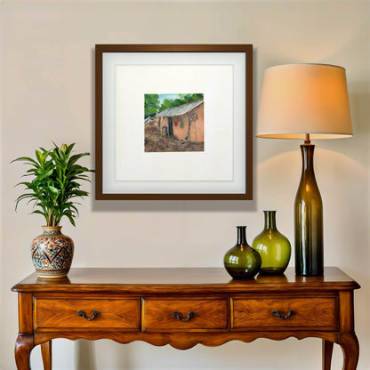 "Indian Village I Miniature Art Print - Traditional Folk Painting - ZenS Art"