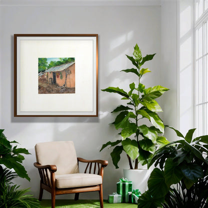 "Indian Village I Miniature Art Print - Traditional Folk Painting - ZenS Art"