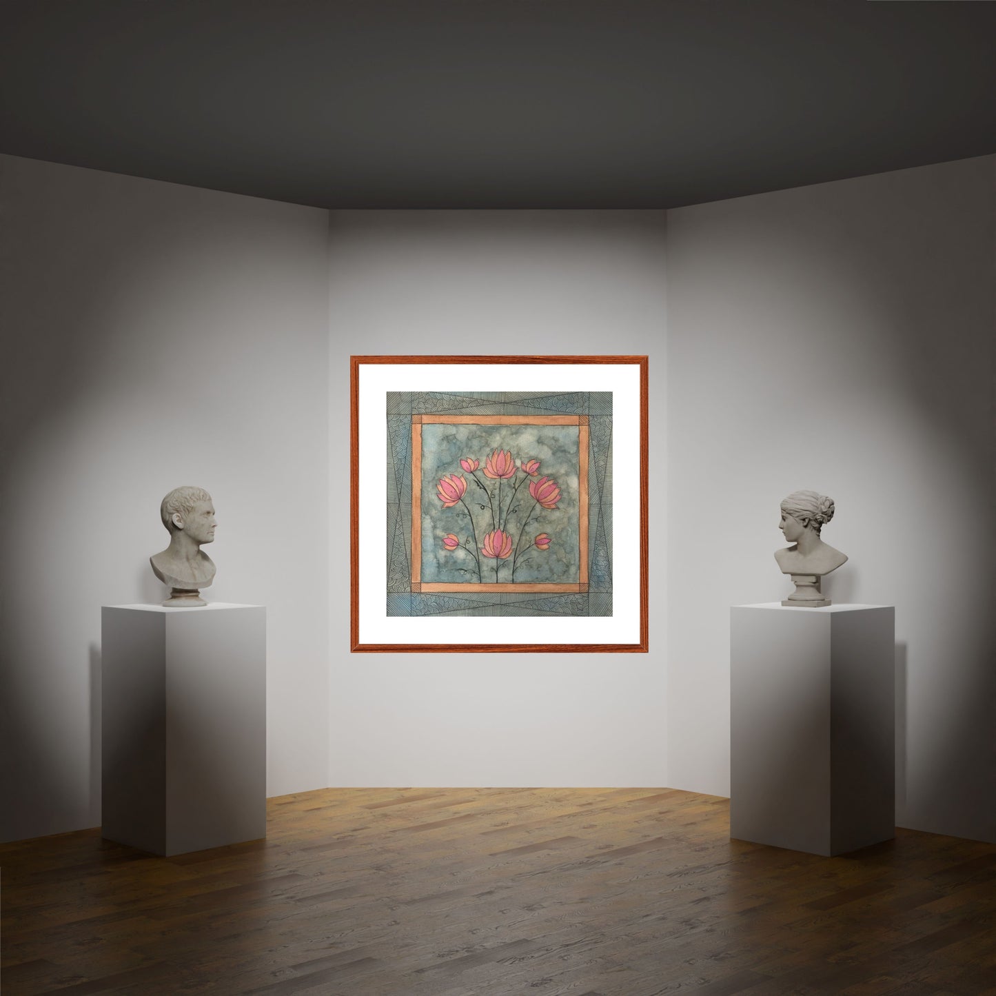 "Madhubani Motif Artwork - Vintage Indian Folk Art Print I | ZenS Art"