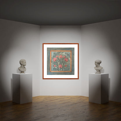 "Madhubani Motif Artwork - Vintage Indian Folk Art Print I | ZenS Art"