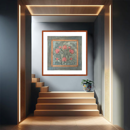 "Madhubani Motif Artwork - Vintage Indian Folk Art Print I | ZenS Art"