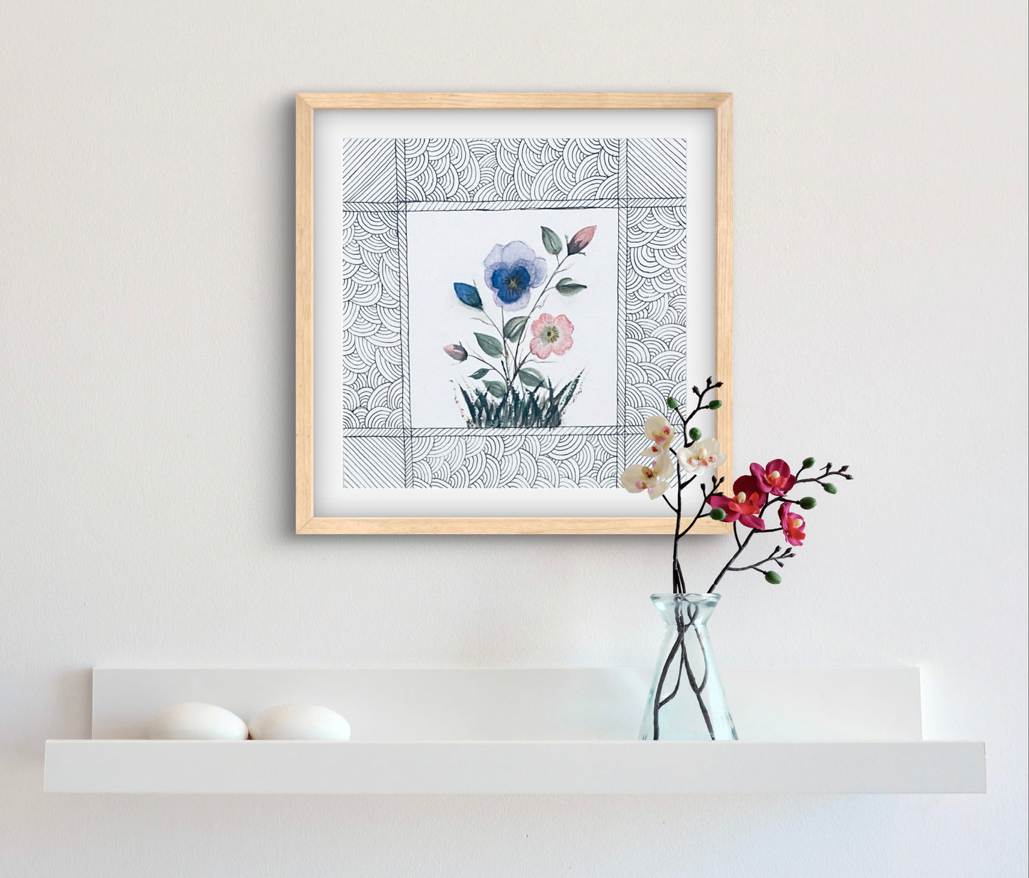 February Birth Flower Art Print - Modern Botanical Home Decor | ZenS Art