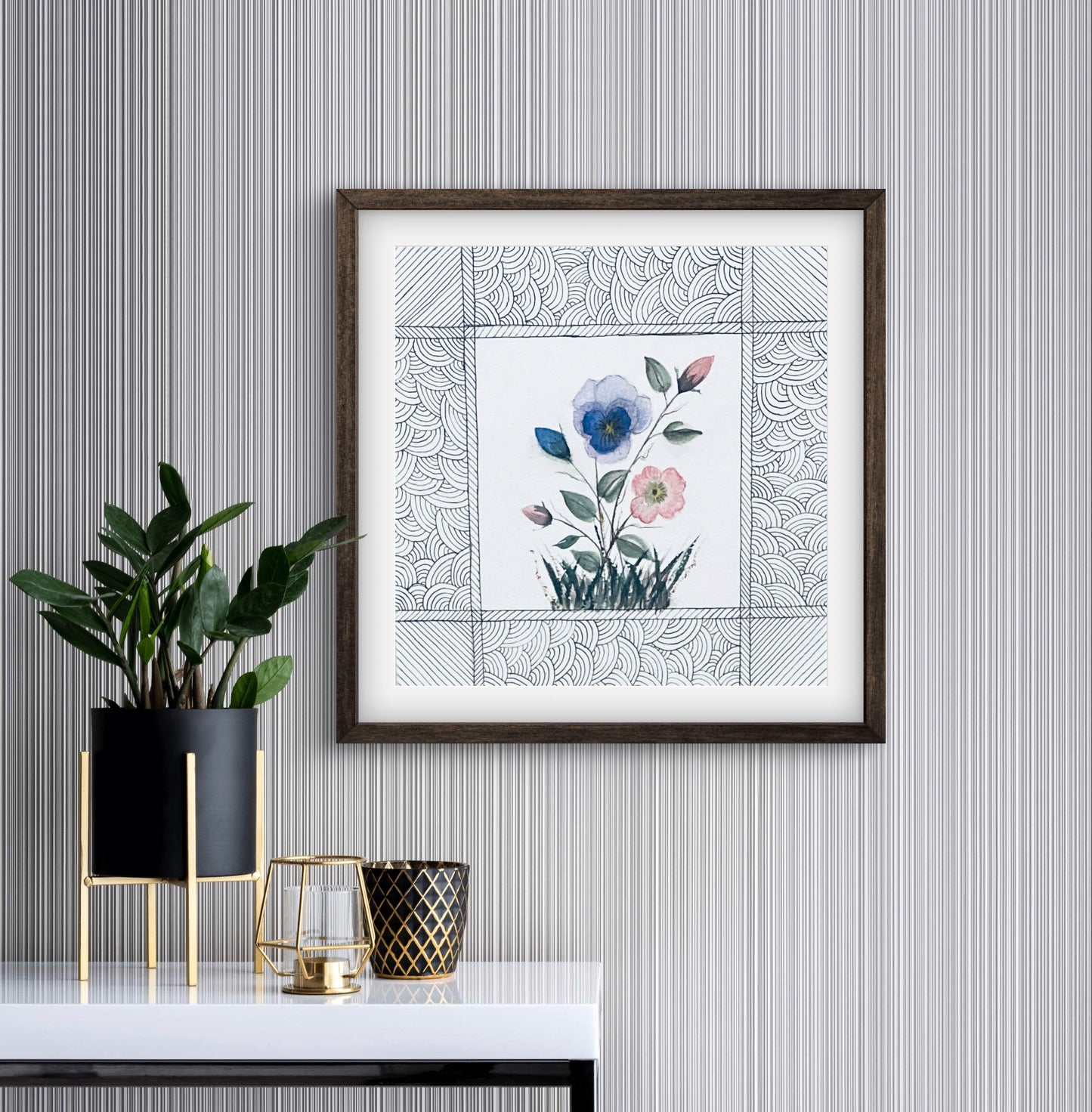 February Birth Flower Art Print - Modern Botanical Home Decor | ZenS Art