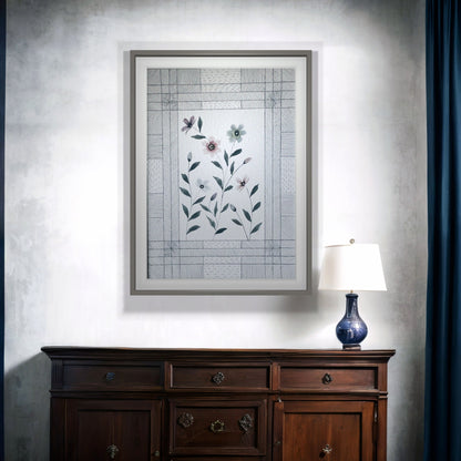 "Modern Geometric Floral Art Print - Abstract Botanical Wall Decor