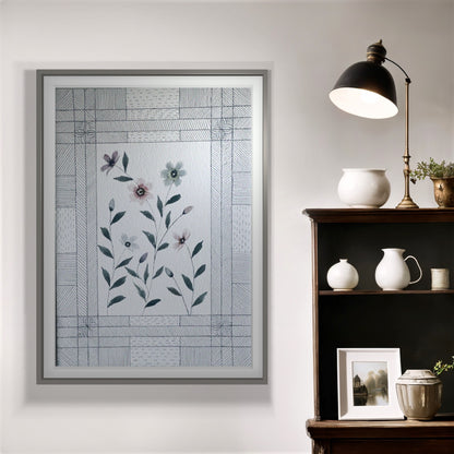 "Modern Geometric Floral Art Print - Abstract Botanical Wall Decor