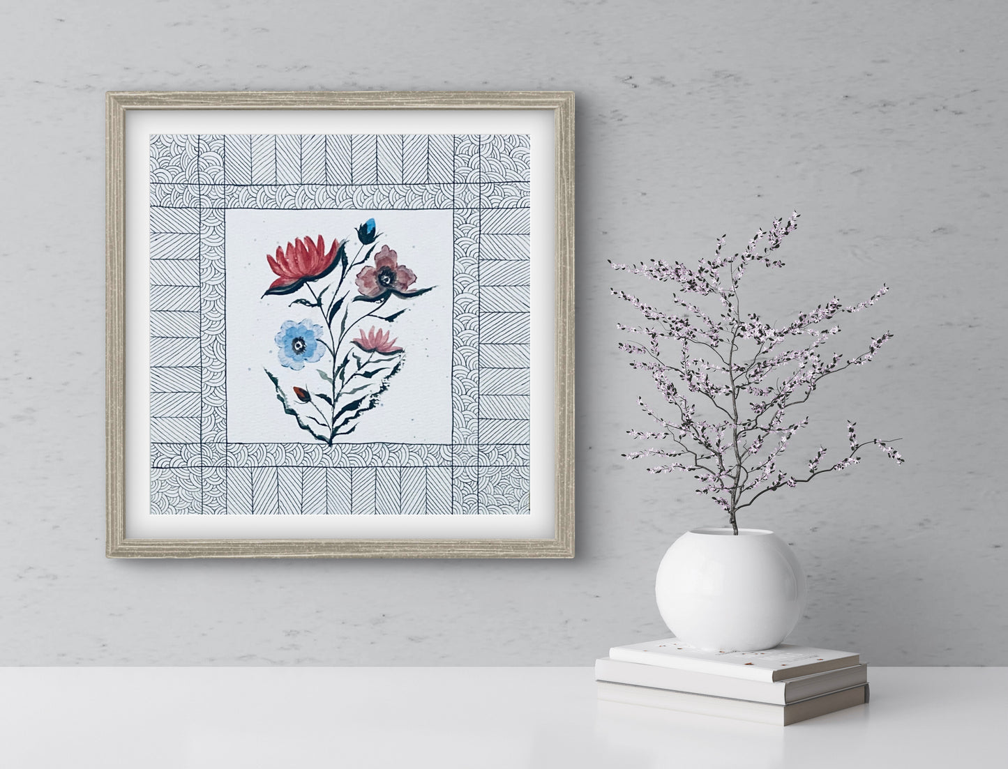 Modern Waterlily Art Print - July Birth Flower Wall Decor | ZenS Art