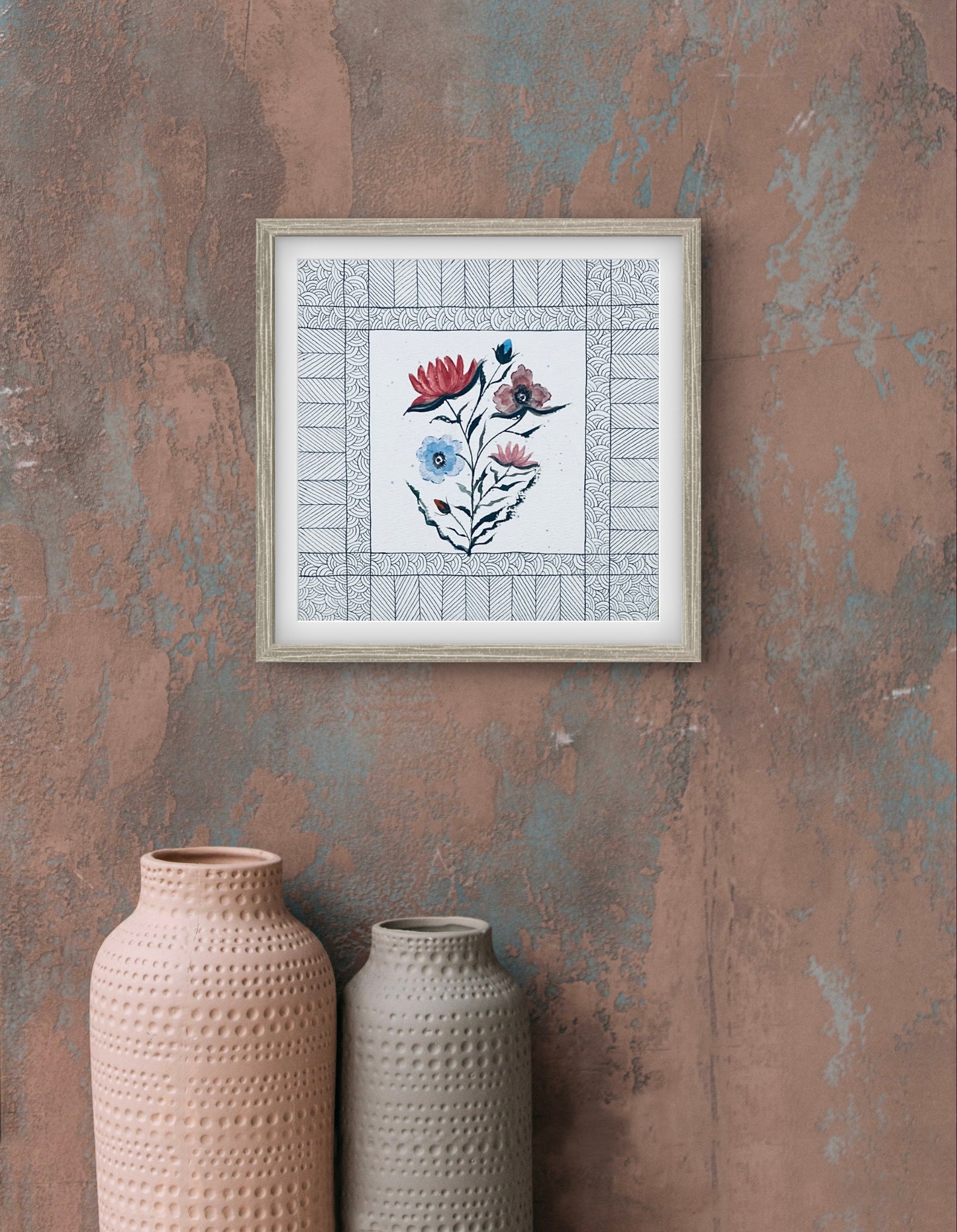 Modern Waterlily Art Print - July Birth Flower Wall Decor | ZenS Art