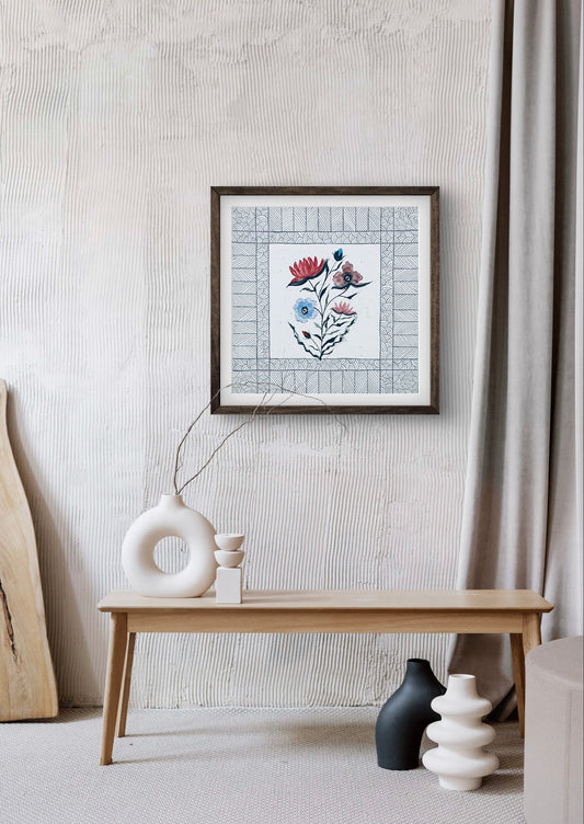 Modern Waterlily Art Print - July Birth Flower Wall Decor | ZenS Art