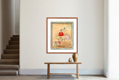 "Madhubani Floral Art - Traditional Indian Folk Artwork Print | ZenS Art"