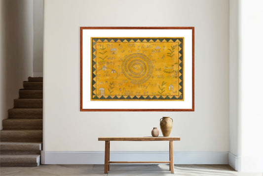 Hand-painted Warli Folk Wall Art Print - Traditional Indian Art - ZenS Art