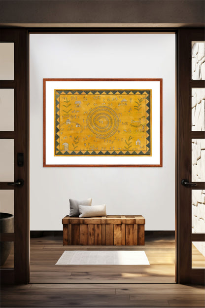 Hand-painted Warli Folk Wall Art Print - Traditional Indian Art - ZenS Art