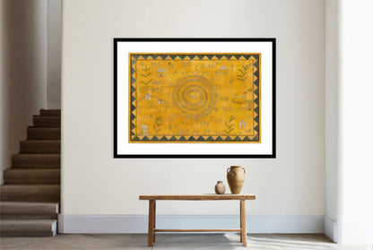 Hand-painted Warli Folk Wall Art Print - Traditional Indian Art - ZenS Art