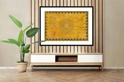 Hand-painted Warli Folk Wall Art Print - Traditional Indian Art - ZenS Art