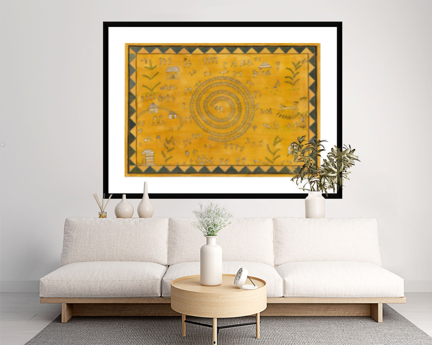 Hand-painted Warli Folk Wall Art Print - Traditional Indian Art - ZenS Art