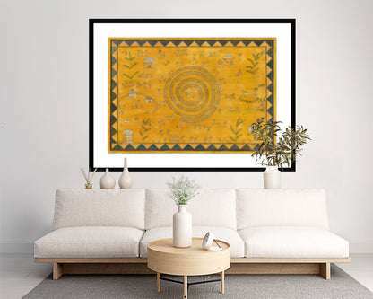 Hand-painted Warli Folk Wall Art Print - Traditional Indian Art - ZenS Art