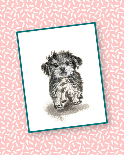 Little Puppy Watercolor Print | Printable Dog Wall Art | Instant Digital Download