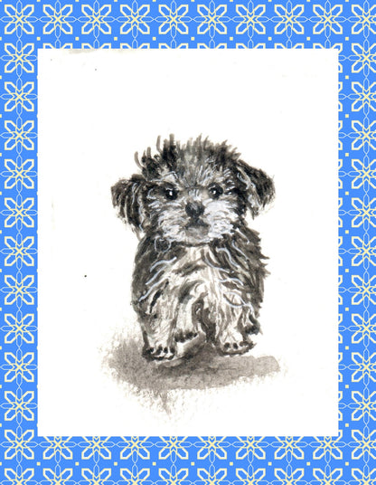 Little Puppy Watercolor Print | Printable Dog Wall Art | Instant Digital Download